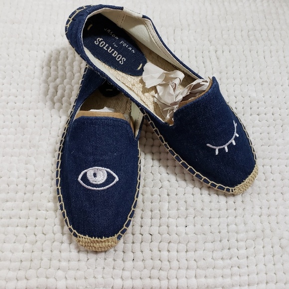 Jason Polan for Soludos  Navy Wink Espadrilles - Picture 4 of 8